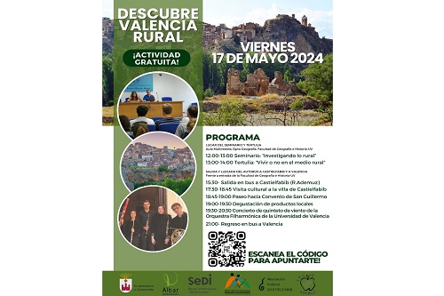 Cartell per anunciar l'activitat. Inclou el programa d'activitats, el lloc i la data